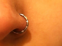 Thumbnail for Silver Hinged Hoop Ring with 5 Flush Set Petite Crystals