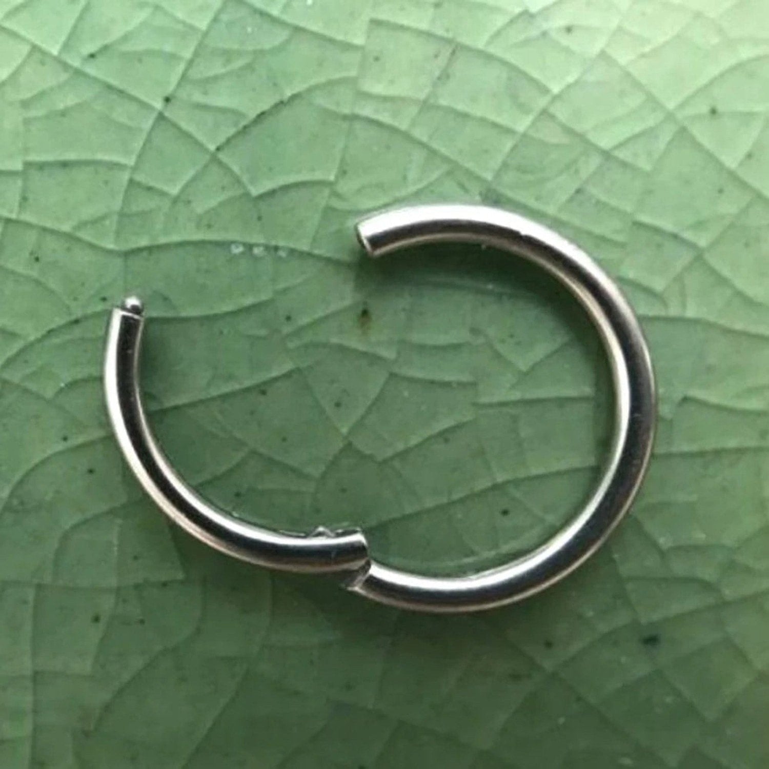 Silver Hinged Segment Nose Hoop Ring