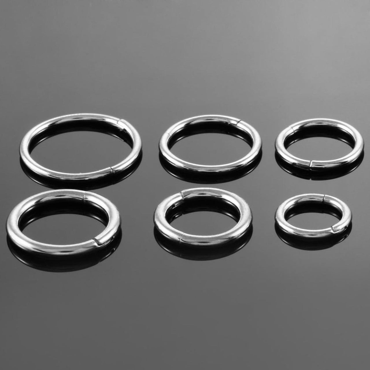 Silver Hinged Segment Nose Hoop Ring