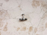 Thumbnail for Silver Indian Cartilage Stud Earring with 2 CZ Crystals