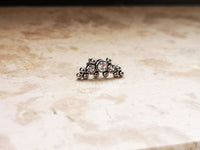 Thumbnail for Silver Indian Cartilage Stud Earring with 3 CZ Crystals