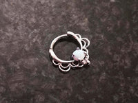 Thumbnail for Silver Lace Septum Clicker Ring with White Opal - 15% OFF