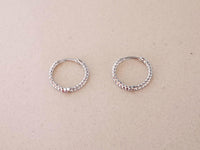 Thumbnail for Silver Small Twisted Rope Hinged Hoop Earrings