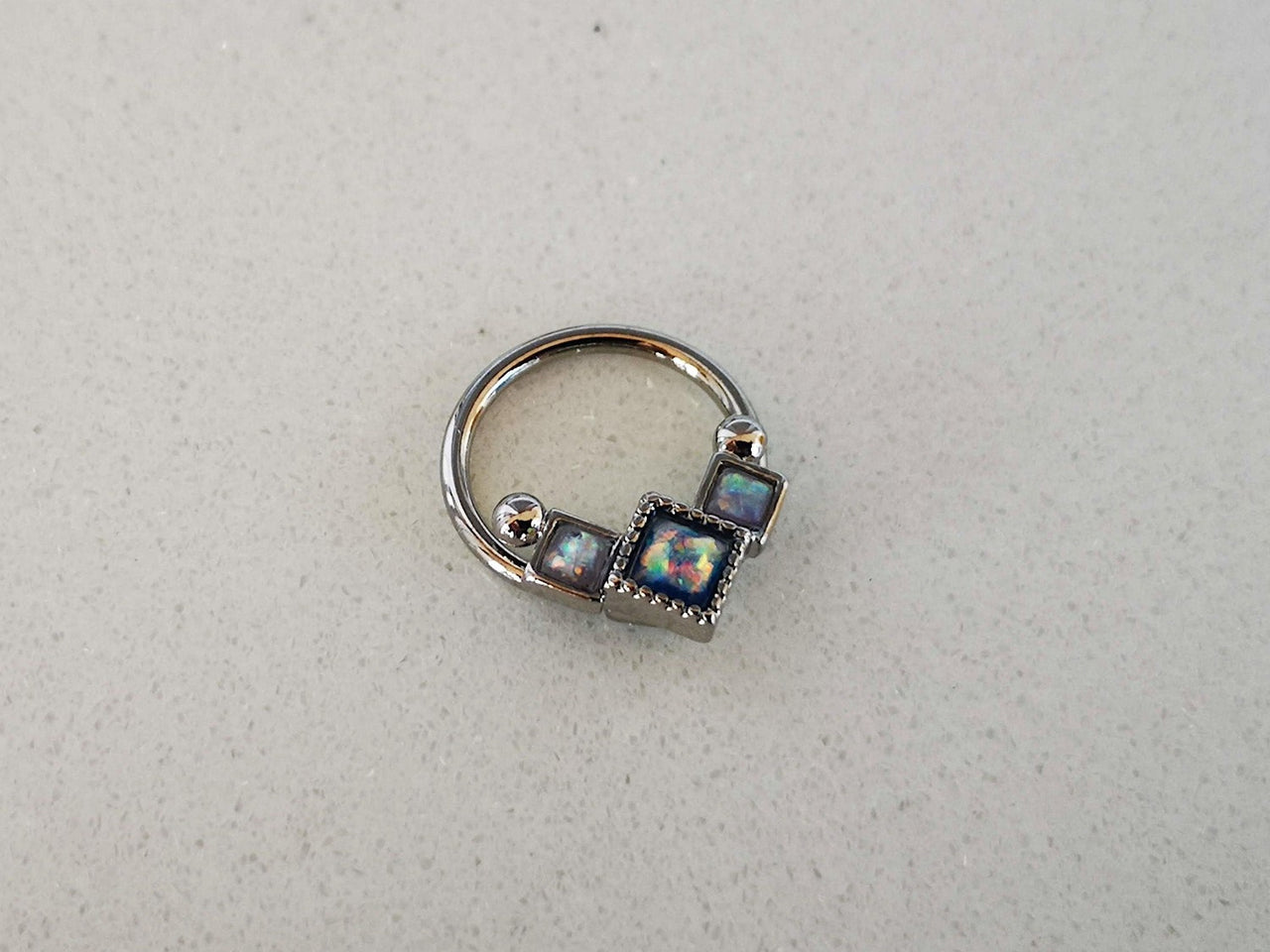 Silver Statement Captive Bead Septum Ring