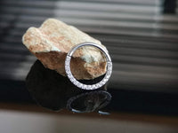 Thumbnail for Silver Titanium Hinged Septum Clicker Ring with Cubic Zirconia