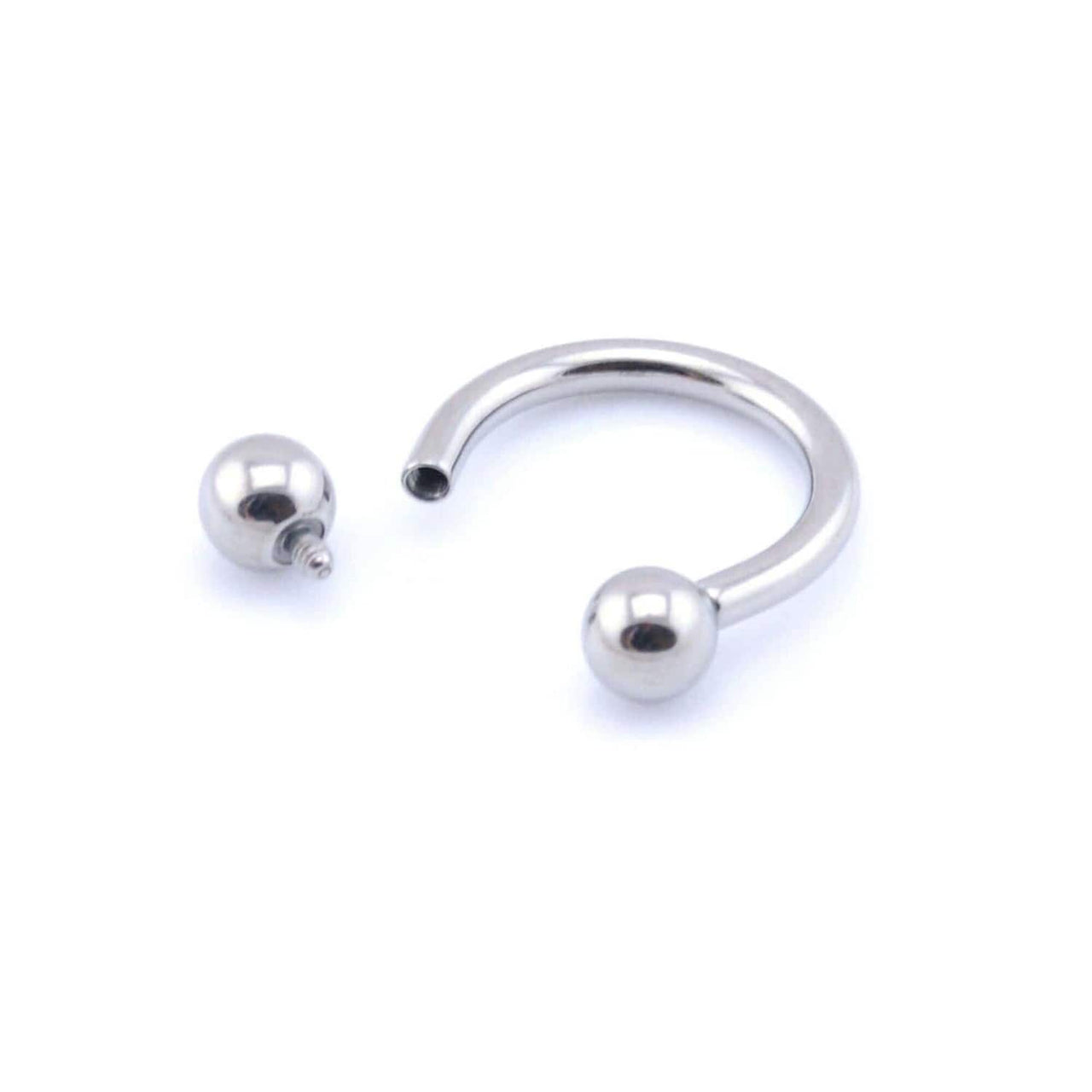 Silver Titanium Internally Threaded Horseshoe