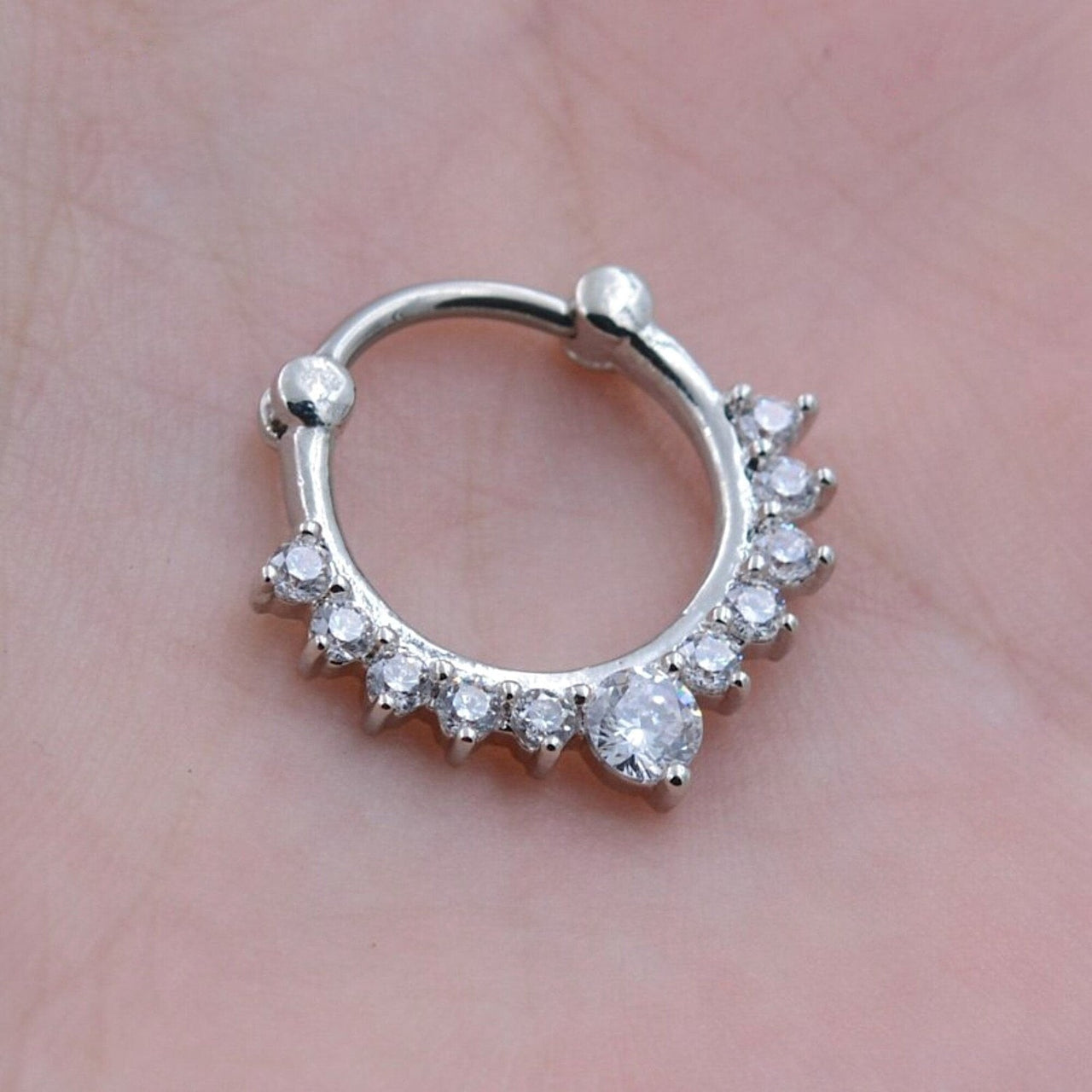 Silver Tribal Statement Septum Clicker Ring