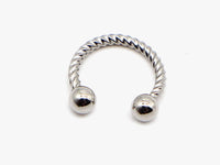 Thumbnail for Silver Twisted Steel Faux Septum Hoop