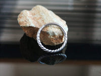 Thumbnail for Silver Twisted Titanium Hinged Hoop Ring