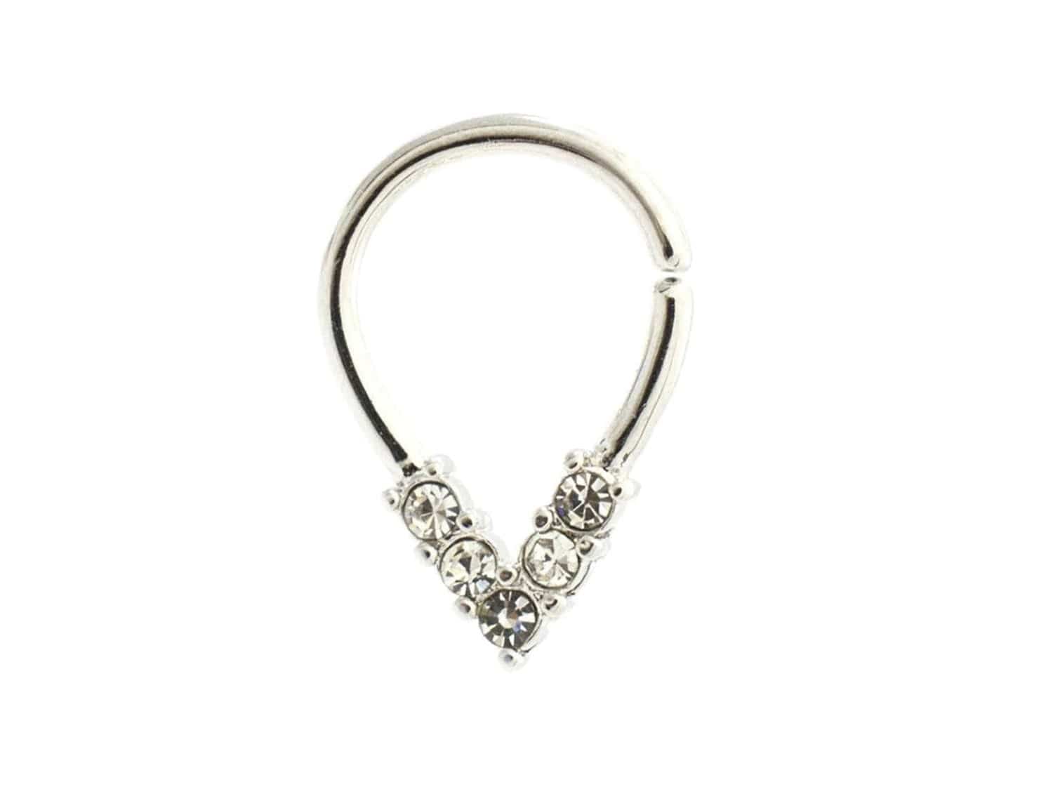 Silver V Shaped Daith Earring