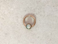 Thumbnail for Small Captive Bead Ring with White Opal