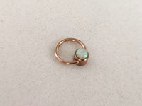 Thumbnail for Small Captive Bead Ring with White Opal