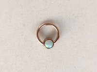 Thumbnail for Small Captive Bead Ring with White Opal