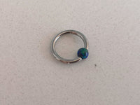 Thumbnail for Small Captive Bead Ring with a Dark Blue Opal Ball