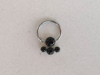 Thumbnail for Statement Daith Earring with 4 Black Onyx Stones