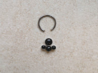 Thumbnail for Statement Daith Earring with 4 Black Onyx Stones