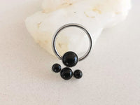 Thumbnail for Statement Daith Earring with 4 Black Onyx Stones