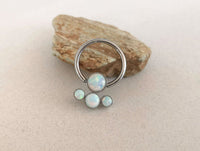 Thumbnail for Statement Daith Earring with 4 White Opal Stones