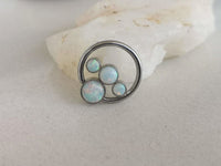 Thumbnail for Statement Daith Earring with 4 White Opal Stones