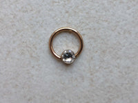 Thumbnail for Titanium Captive Bead Ring with Cubic Zirconia Crystal