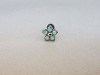 Thumbnail for White Dainty Flower Stud Earring with 5 Opal Gemstones