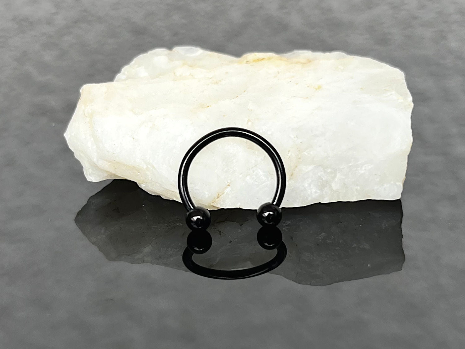 Black Externally Threaded Horseshoe