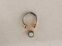 Thumbnail for 2 in 1 Captive Bead Ring with White Opal