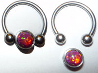 Thumbnail for 2 in 1 Silver Captive Bead Ring with Pink Opal