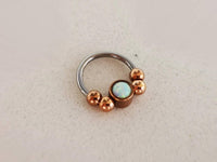 Thumbnail for 2 in 1 Captive Bead Ring with White Opal