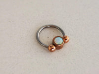 Thumbnail for 2 in 1 Captive Bead Ring with White Opal