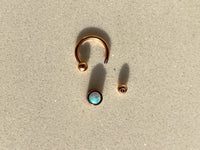 Thumbnail for 2 in 1 Rose Gold Captive Bead Ring with White Opal