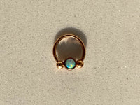 Thumbnail for 2 in 1 Rose Gold Captive Bead Ring with White Opal