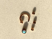 Thumbnail for 2 in 1 Rose Gold Captive Bead Ring with White Opal