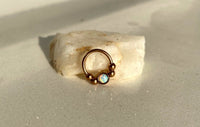 Thumbnail for 2 in 1 Rose Gold Captive Bead Ring with White Opal