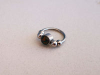 Thumbnail for 2 in 1 Silver Captive Bead Ring with Black Opal