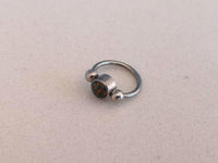 Thumbnail for 2 in 1 Silver Captive Bead Ring with Black Opal