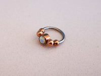 Thumbnail for 2 in 1 Captive Bead Ring with White Opal