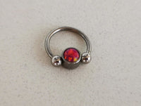 Thumbnail for 2 in 1 Silver Captive Bead Ring with Pink Opal