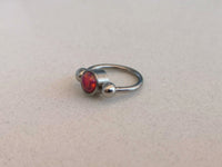 Thumbnail for 2 in 1 Silver Captive Bead Ring with Pink Opal