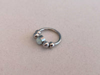 Thumbnail for 2 in 1 Silver Captive Bead Ring with White Opal