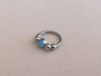 Thumbnail for 2 in 1 Silver Captive Bead Ring with Blue Opal