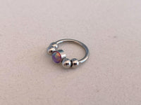 Thumbnail for 2 in 1 Silver Captive Bead Ring with Purple Opal