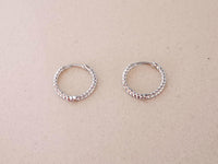 Thumbnail for 2 Pairs of Small Twisted Rope Hinged Hoop Earrings