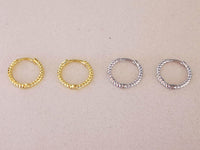 Thumbnail for 2 Pairs of Small Twisted Rope Hinged Hoop Earrings